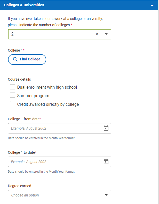 college prep courses common app