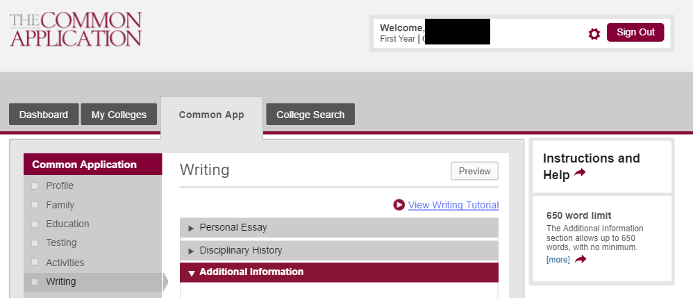 Common application personal essay word limit