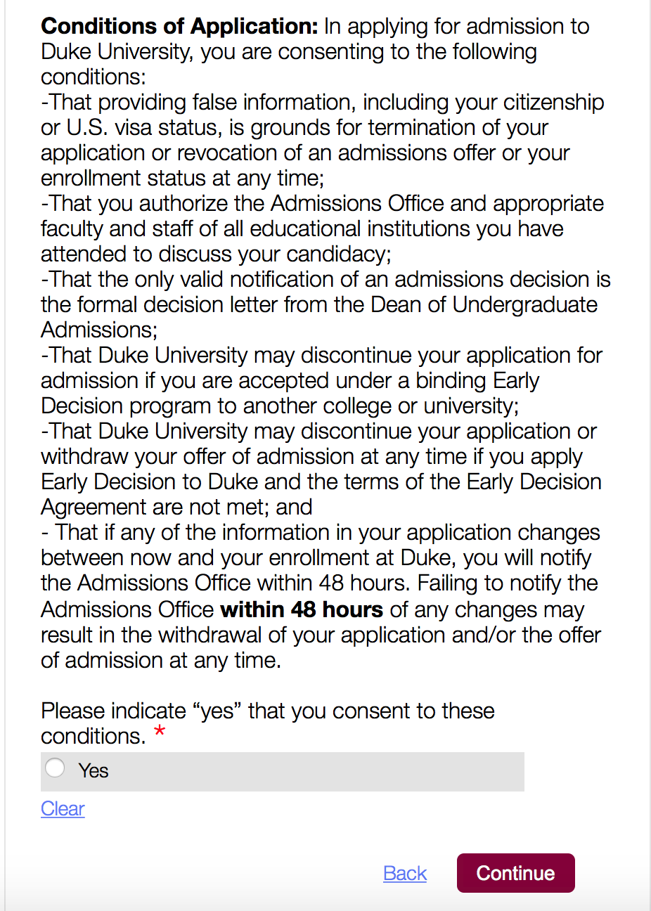 duke university admission essays