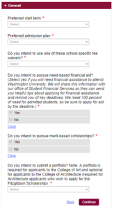 WashU Common App General Section