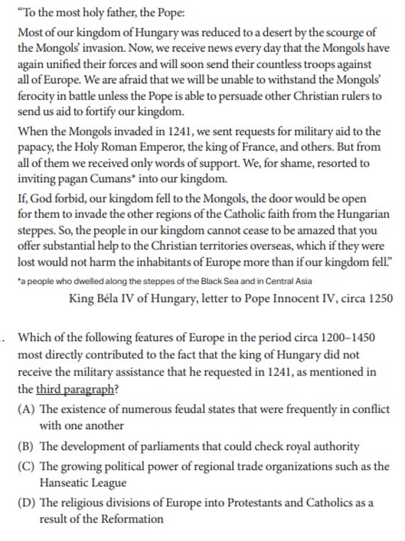 World History Advanced Placement with Mr. Duez: When & How Can I