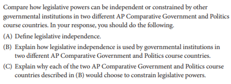 ap comparative government sample question