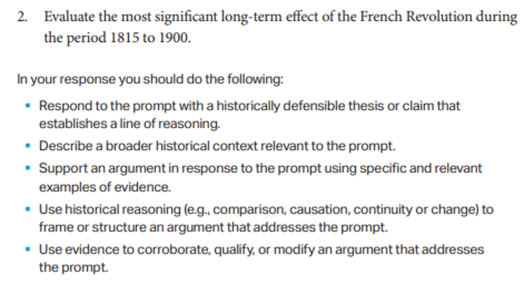 AP European History sample long essay