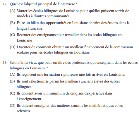 ap french sample question
