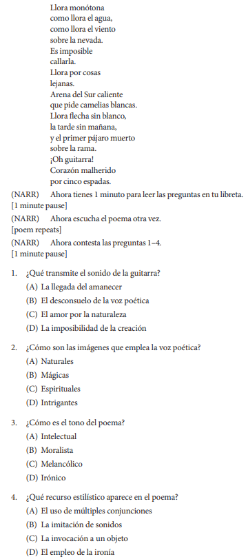 ap spanish lit sample question