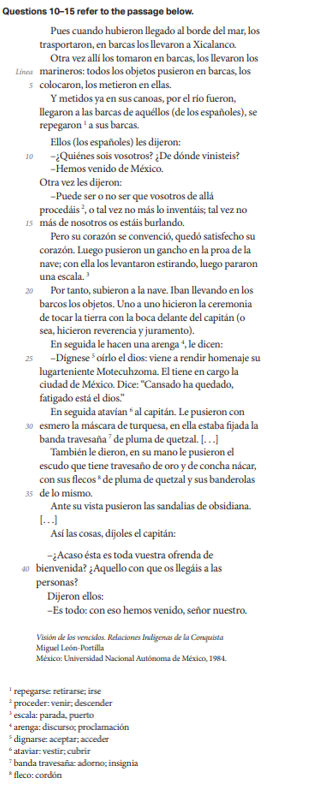 ap spanish lit sample question