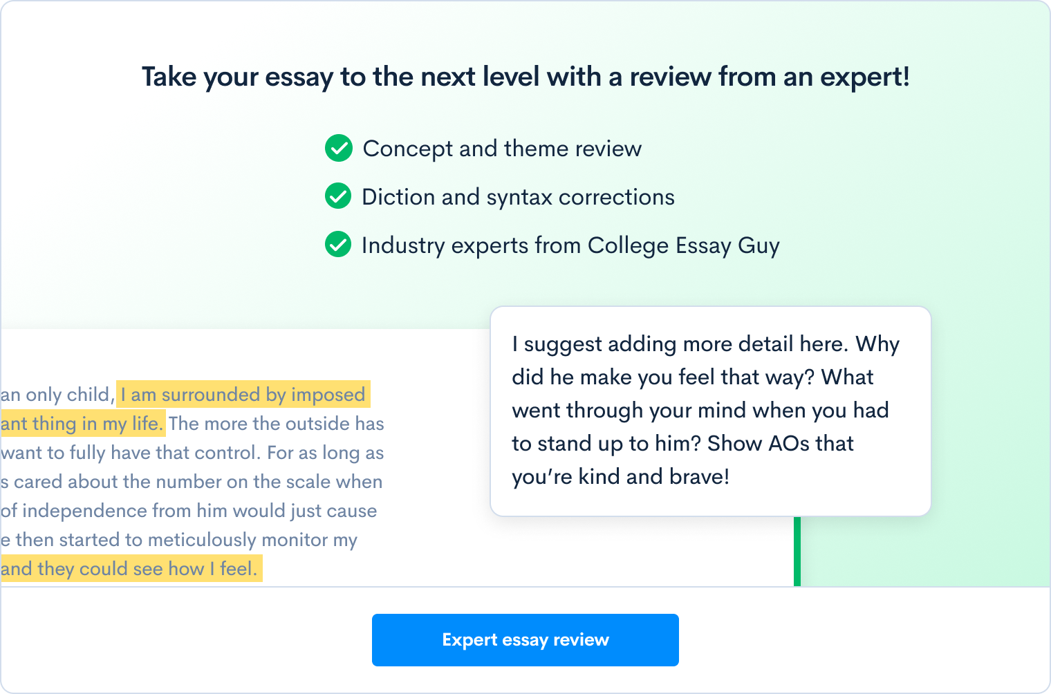 we will review your college essay