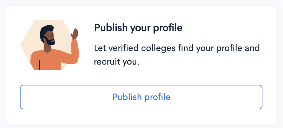 Screenshot of the place you can publish your profile on CollegeVine
